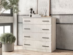 Комод Стандарт-6 NEW (дуб крафт белый) в Чернореченском - chernorechenskij.mebel-nsk.ru | фото