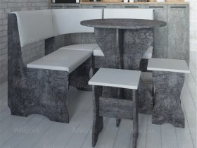 Кухонный уголок Лотос  (цемент темный к/з White) в Чернореченском - chernorechenskij.mebel-nsk.ru | фото